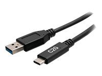 USB kábel - USB typ A (M) do USB-C (M) - USB 3.2 Gen 1 - 30 V - 3 A - 15 cm - lisovaný - čierna