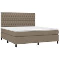 vidaXL Posteľný rám boxspring s matracom sivohned 180x200 cm látka