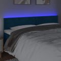 vidaXL Čelo postele s LED tmavomodrá 200x5x78/88 cm zamat