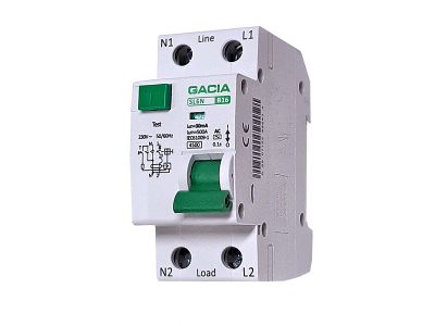 Prúdový chránič GACIA SL6N typ AC /B20A/30 mA/1P+N/4,5 kA (s nadprúdovou ochranou RCBO)