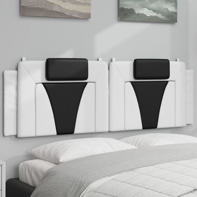 vidaXL Vankúš na čelo postele, Viana, bielo čierny 160 cm, umelá koža