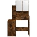 vidaXL Toaletný stolík so skrinkou dymový dub 80x35x132 cm