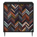vidaXL Servírovacia skriňa OMMEN Čierny dub 69 x 33 x 76 cm