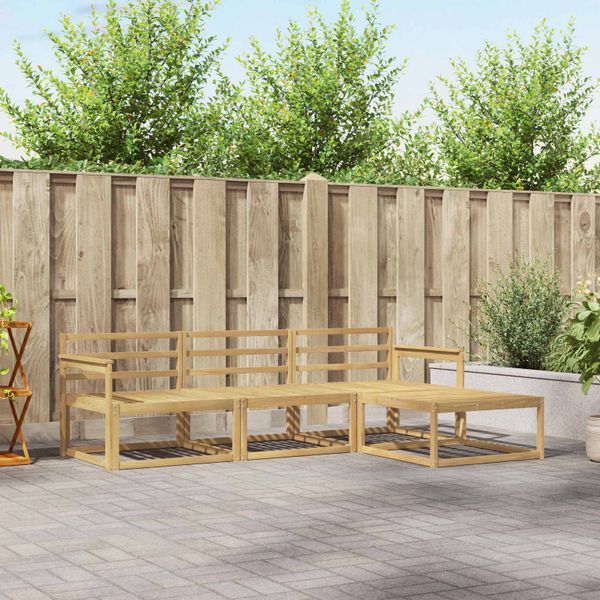 vidaXL Záhradná súprava gaučov 4 pcs Biela 249,5 x 162,5 x 73 cm