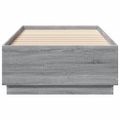 vidaXL Posteľný rám s LED svetlami sivý sonoma 90x200 cm kompoz. drevo