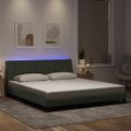 vidaXL Rám postele s LED bez matraca Hankobledosivý 180x200 cm zamat