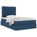 vidaXL Postel s úložným prostorem a matrací Modrá 120 x 190 cm látka