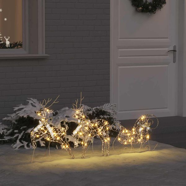 vidaXL LED Soby s 60 LED-i 3 pcs Teplá biela PET