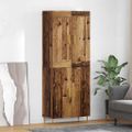 vidaXL Highboard Staré drevo 69,5 x 34 x 180 cm Kompozitné drevo