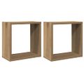 vidaXL Nástenné poličky v tvare kocky 2 ks 30x15x30cm kompozitné drevo