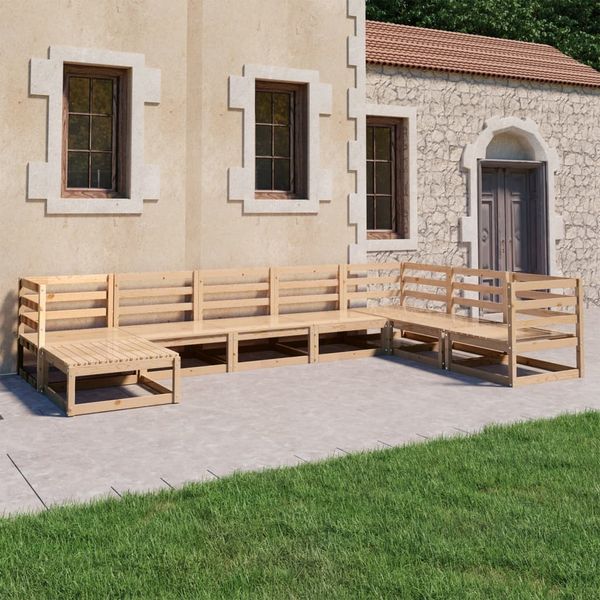 vidaXL 8-dielna záhradná sedacia súprava, borovicový masív