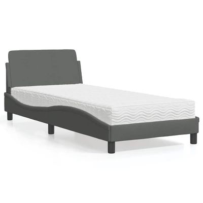 vidaXL Posteľ s matracom Dover tmavosivá 90x200 cm látka