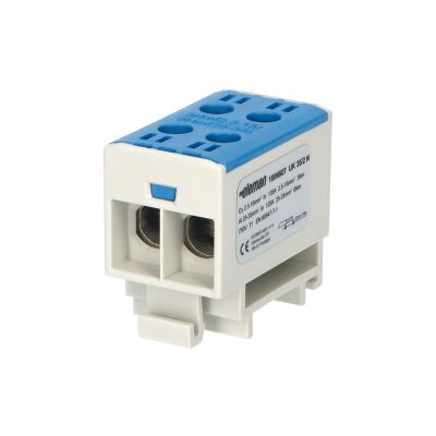 Svorka univerzálna UK 35/2 N, 135 A, 1pól., AL/CU, krytá, modrá, na DIN