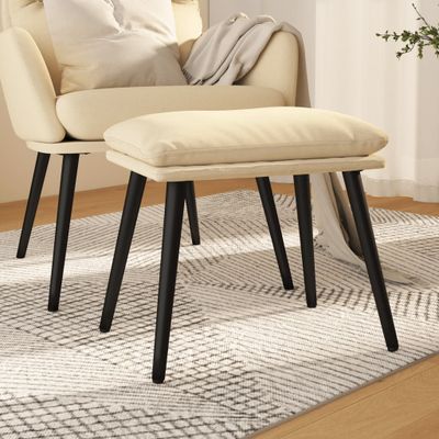 vidaXL Podnožka krémová 45x29,5x35 cm látková
