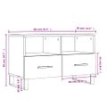 vidaXL TV skrinka dymový dub 80x36x50 cm spracované drevo