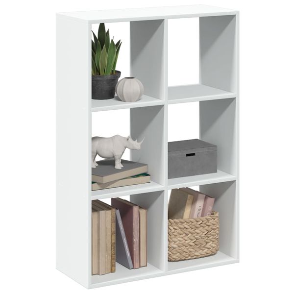 vidaXL Rozdeľovacia knižnica biela 69,5x29x103,5 cm kompozitné drevo