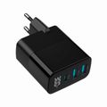 GEMBIRD Nabíjačka, 2x USB/USB-C, 30W, čierna