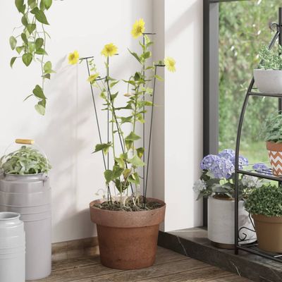 vidaXL Záhradné kolíky k rastlinám 20 ks tmavozelené 91 cm oceľ