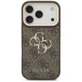 Guess 4G Big 4G Classic Logo Big Strap Metal Buttons case for iPhone 17 Pro brown