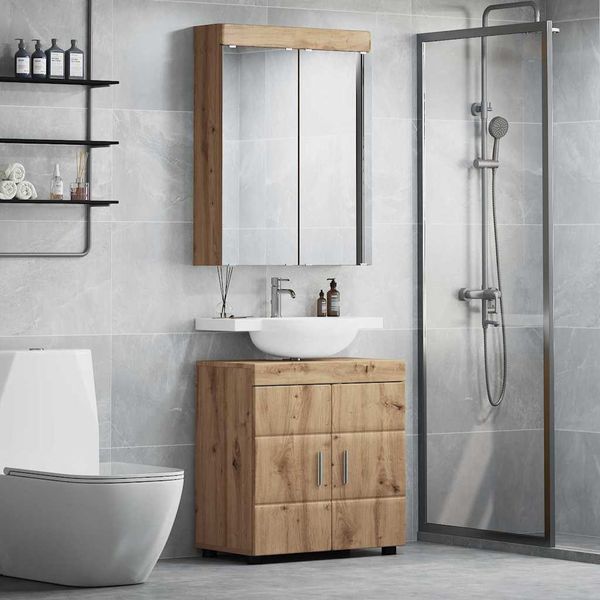 vidaXL Sada kúpeľňového nábytku TULUM 2 pcs Remeselný dub