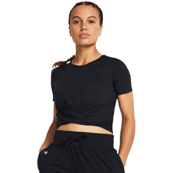 Dámske tričko Motion Crossover Crop SS Black - Under Armour, veľkosť L, veľkosť oblečenia L