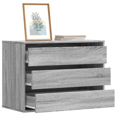 vidaXL Rohová komoda so zásuvkami sivá sonoma 80x41x58cm kompoz. drevo