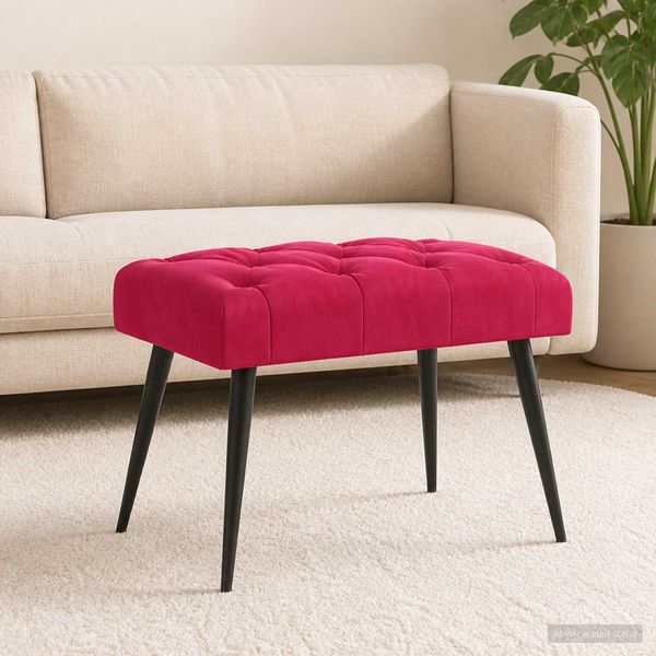 vidaXL Lavica s gombíkovým prešívaním Víno červené 60 x 40 x 45 cm