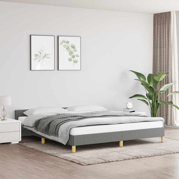 vidaXL Posteľ bez matraca tmavosivá 180x200 cm látka