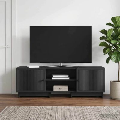 vidaXL TV skrinka 150 x 31 x 50 cm Čierna Konštruované drevo