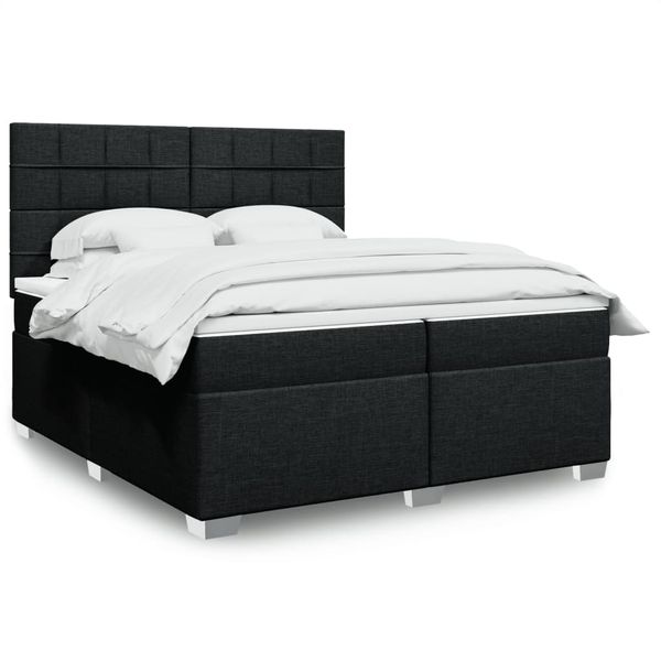 vidaXL Boxspring posteľ s matracom čierna 200x200 cm látka