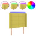 vidaXL Čelo postele s LED zelené 83x16x118/128 cm látka