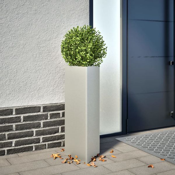 vidaXL Záhradné kvetináče 2 ks trojuholník 30x26x75 cm oceľ