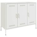 vidaXL Komoda bela 100,5x39x79 cm oceľ