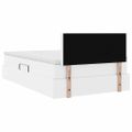 vidaXL Postel s úložným prostorem a matrací Čistá biela 120 x 200 cm