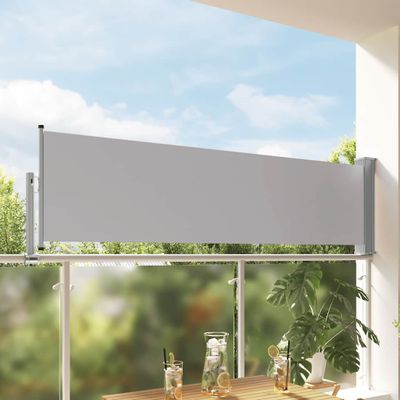 vidaXL Zaťahovacia bočná markíza na terasu 80x300 cm, sivá