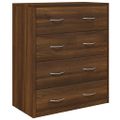 vidaXL Komoda so 4 zásuvkami 60x30,5x71 cm hnedý dub