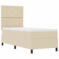 vidaXL Posteľ s pružinovým rámom s matracmi Krémová 80 x 200 cm látka