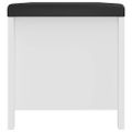 vidaXL Úložný box s vankúšom biely 105x40x45 cm kompozitné drevo