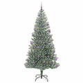 vidaXL Umelý vianočný stromček, snehom obalený, s LED svetlom 210 cm
