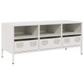 vidaXL TV skrinka biela 101,5x39x43,5 cm oceľ valcovaná za studena