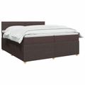 vidaXL Posteľ boxspring s matracom Tmavohnedá 200 x 200 cm Látka