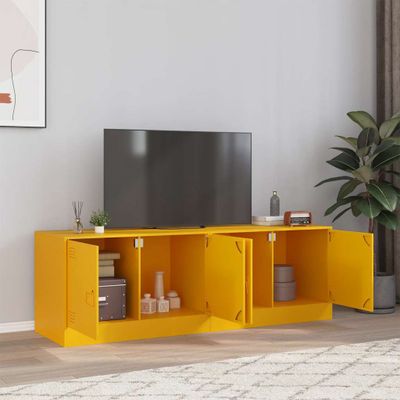 vidaXL TV skrinky 2 ks horčicovo-žlté 67x39x44 cm oceľ