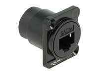 D-Type - mechanizmus sieťovej zásuvky - RJ 45 - 1 sieťová zásuvka - čierna