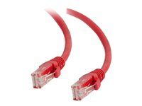 Prepojovací kábel - RJ-45 (M) na RJ-45 (M) - 3 m - UTP - CAT 5e - lisovaný, prevedenie bez hrbolčekov, lišta - červená