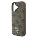 Puzdro Guess pre iPhone 16 6,1" GUHCP16SP4TDPW Leather 4G Triangle Strass hnedé MagSafe