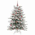 vidaXL Umelý Sklápací Vianočný Stromček Biela 150 cm PE a PVC