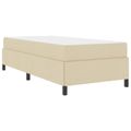 vidaXL Posteľ s pružinovým rámom Krémová 90 x 190 cm látka
