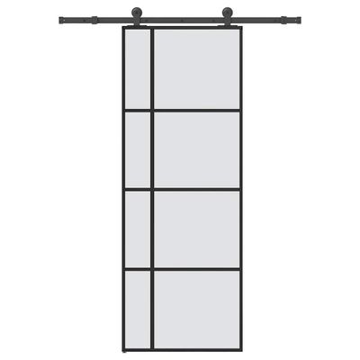 vidaXL Posuvné dvere s kovaním 76x205 cm ESG sklo a hliník