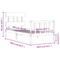 vidaXL Rám postele s čelom sivý 100x200 cm masívne drevo