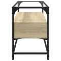 vidaXL TV skrinka sklenená doska dub sonoma 98x35x51 cm kompoz. drevo